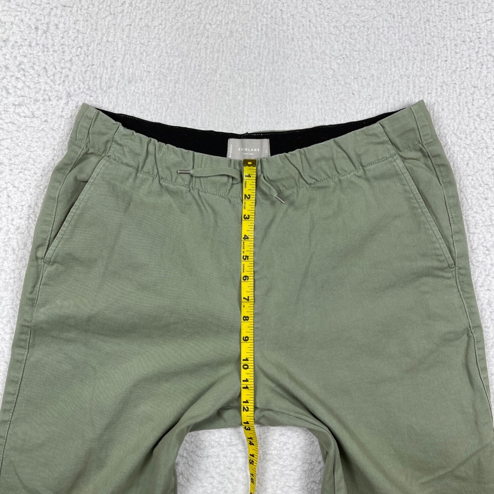 Everlane Pull On Pants Mens Large Olive Green Organic Easy Pant Stretch Tapered - Picture 5 of 9